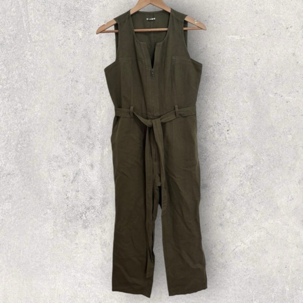 Sundance green linen cotton jumpsuit